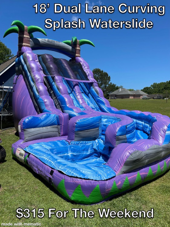 18’ Dual Lane Curving Splash Waterslide